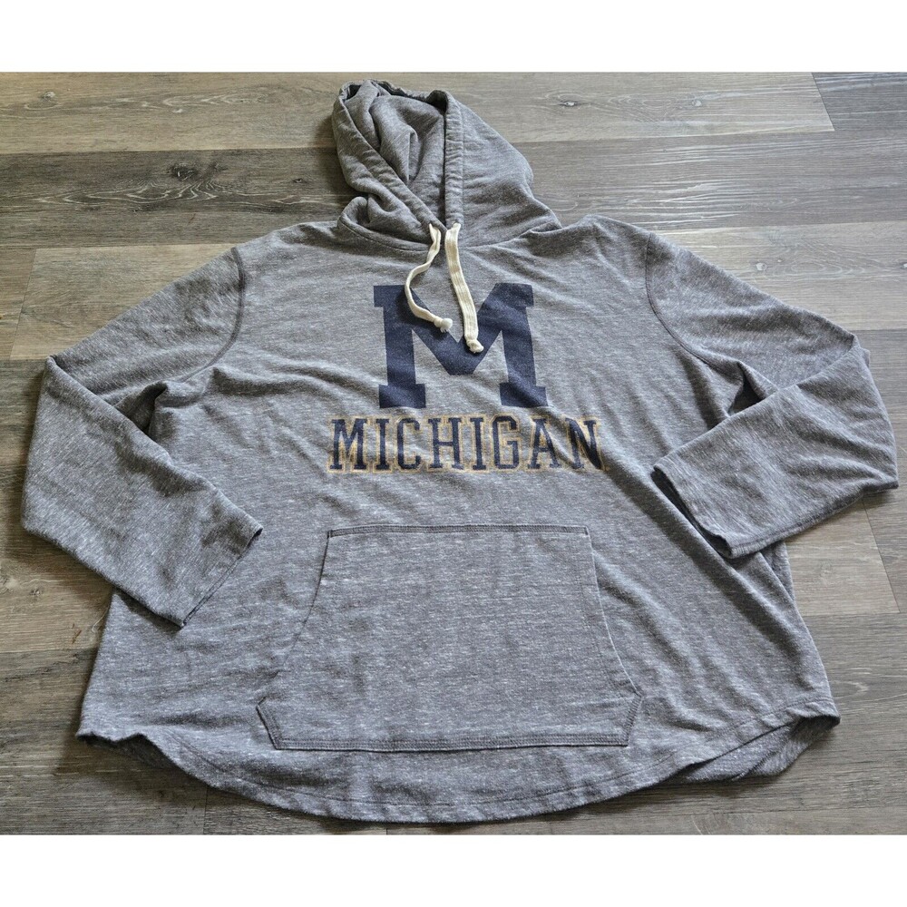 Michigan Wolverines Hoodie Pullover Heather Gray College NCAA Football Small‎